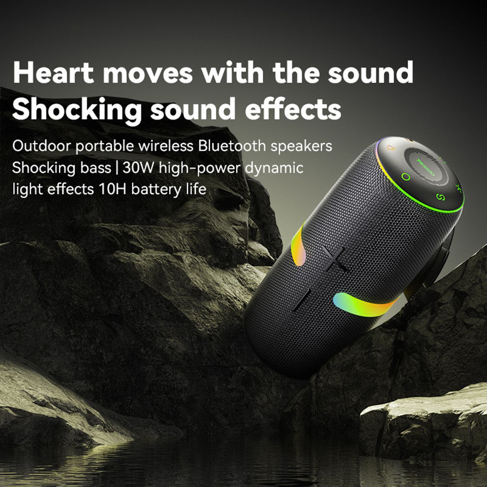 Hordozható Bluetooth Hangszóró Yesido YSW22, 30W, RGB, Vízálló, Fekete