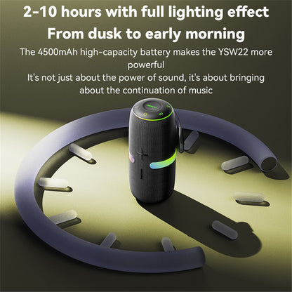 Hordozható Bluetooth Hangszóró Yesido YSW22, 30W, RGB, Vízálló, Fekete