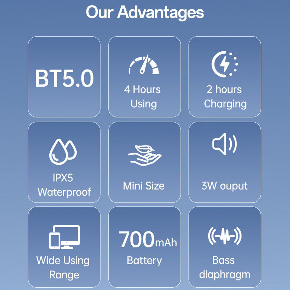 Yesido YSW30 Bluetooth hangszóró, 3W, vízálló, fekete