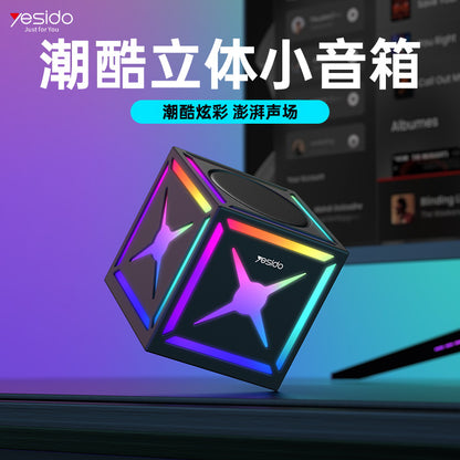 Yesido YSW34 Bluetooth hangszóró, 8W, RGB, Fekete