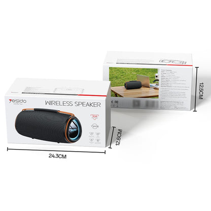 Hordozható Bluetooth Hangszóró Yesido YSW38, 30W, TWS, RGB, Fekete