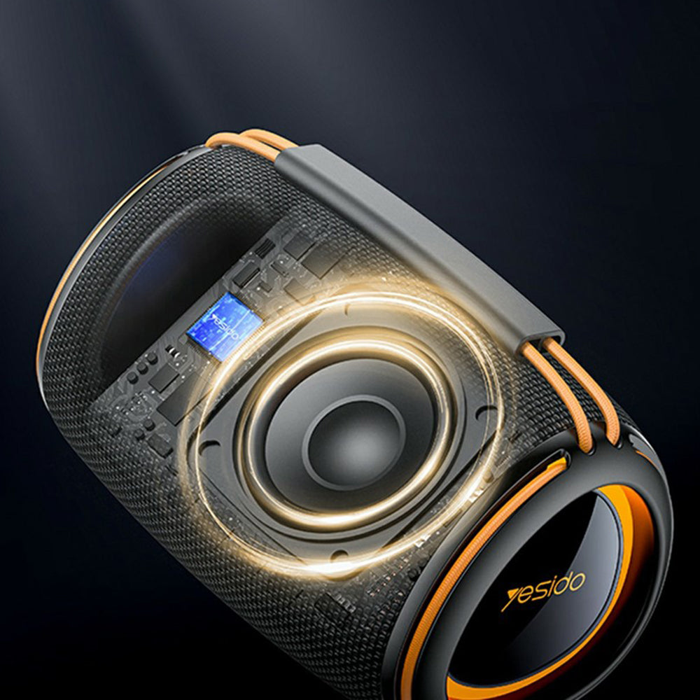 Hordozható Bluetooth Hangszóró Yesido YSW39, 20W, TWS, RGB, Fekete