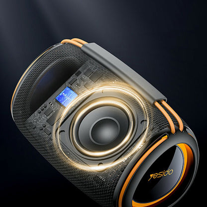 Hordozható Bluetooth Hangszóró Yesido YSW39, 20W, TWS, RGB, Fekete