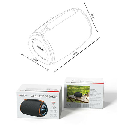 Hordozható Bluetooth Hangszóró Yesido YSW39, 20W, TWS, RGB, Fekete
