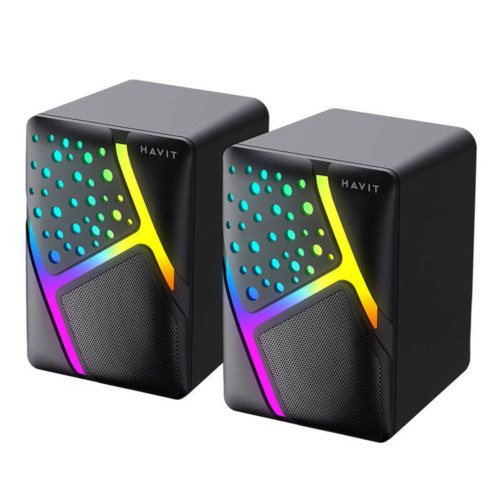 HAVIT SK763 Gaming Hangszórók, 2 x 3W, RGB, USB-A, Fekete
