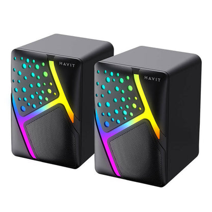 HAVIT SK763 Gaming Hangszórók, 2 x 3W, RGB, USB-A, Fekete
