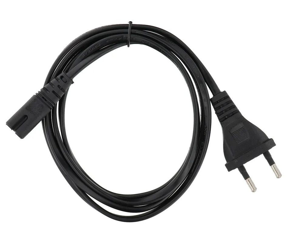 OEM Tápkábel, 2Pólus, 1.5m, Fekete