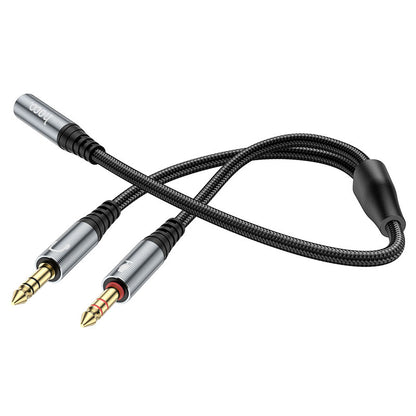 Audio adapter 3.5mm - 2 x 3.5mm HOCO UPA21, 0.25m, Fekete