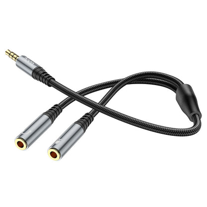 Audio adapter 3.5mm - 2 x 3.5mm HOCO UPA21-2, 0.25m, Fekete