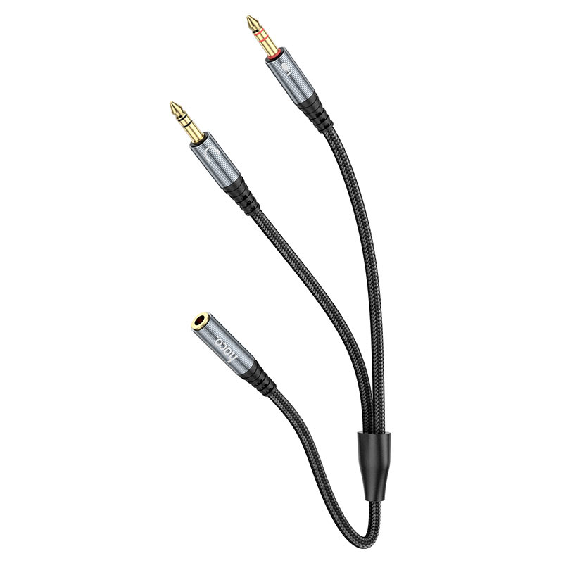 Audio adapter 3.5mm - 2 x 3.5mm HOCO UPA21, 0.25m, Fekete