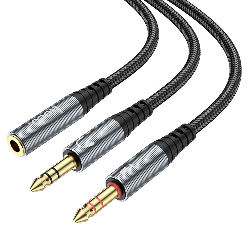 Audio adapter 3.5mm - 2 x 3.5mm HOCO UPA21, 0.25m, Fekete