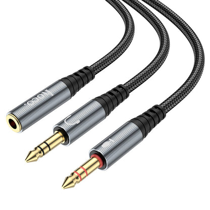 Audio adapter 3.5mm - 2 x 3.5mm HOCO UPA21, 0.25m, Fekete