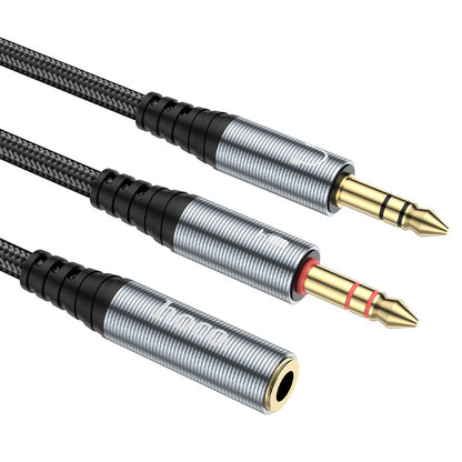 Audio adapter 3.5mm - 2 x 3.5mm HOCO UPA21, 0.25m, Fekete