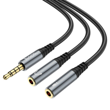 Audio adapter 3.5mm - 2 x 3.5mm HOCO UPA21-2, 0.25m, Fekete