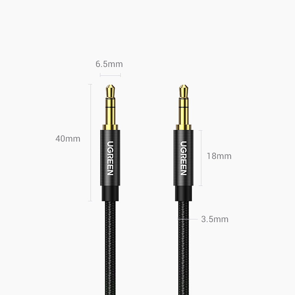 Audio kábel 3.5mm - 3.5mm UGREEN AV112, 1m, Fekete