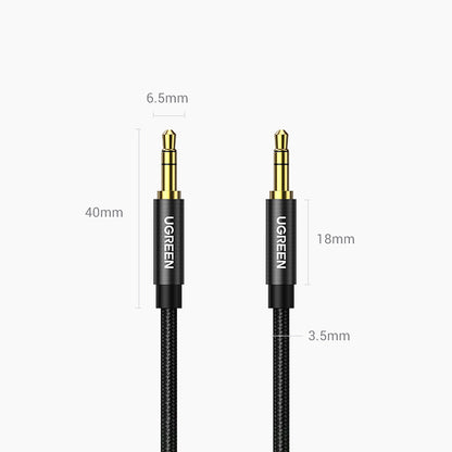 Audio kábel 3.5mm - 3.5mm UGREEN AV112, 1m, Fekete
