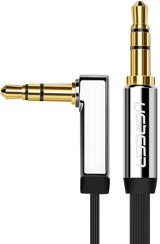 Audio kábel 3.5mm - 3.5mm UGREEN AV119 Angled, 2m, Fekete