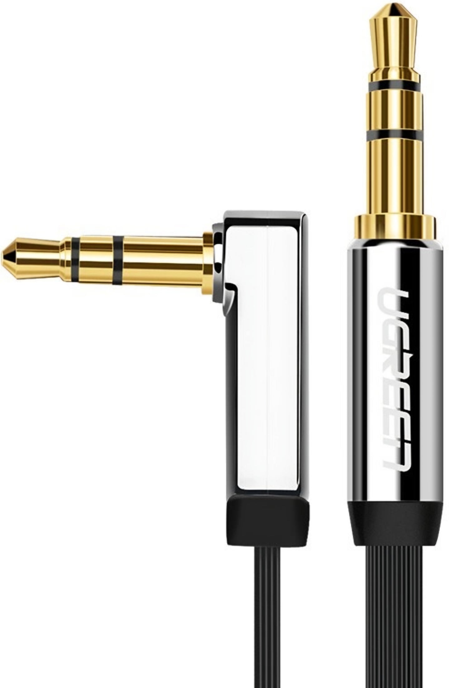 Audio kábel 3.5mm - 3.5mm UGREEN AV119 Angled, 5m, Fekete