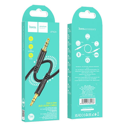 Audio kábel 3.5mm - 3.5mm HOCO UPA24, 1m, Fekete