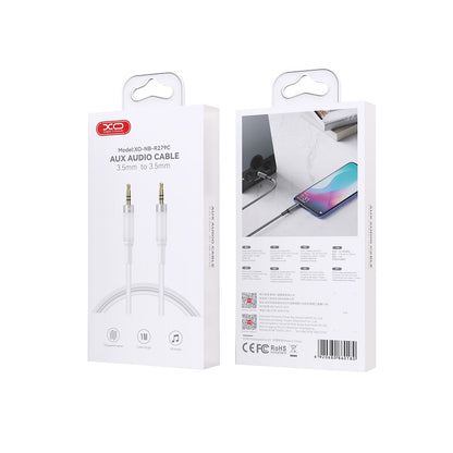Audio kábel 3.5mm - 3.5mm XO Design NB-R279C, 1m, Fehér