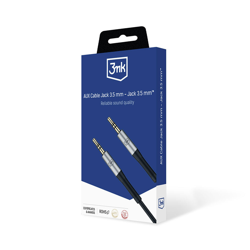 3,5 mm-es audio kábel - 3,5 mm-es 3MK, 1 m, fekete