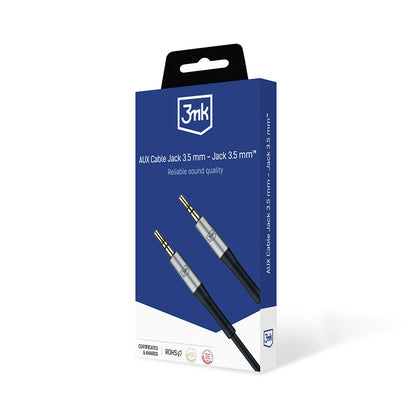3,5 mm-es audio kábel - 3,5 mm-es 3MK, 1 m, fekete