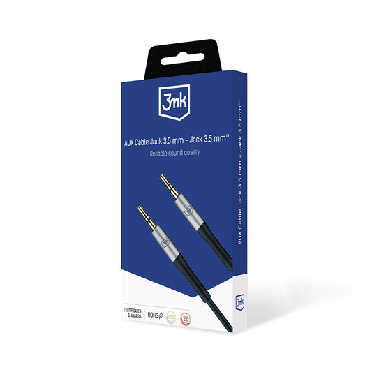 3,5 mm-es audio kábel - 3,5 mm-es 3MK, 1 m, fekete