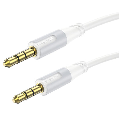 Audio kábel 3.5mm - 3.5mm Borofone BL19 Creator, 1m, Fehér