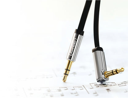 Audio kábel 3.5mm - 3.5mm UGREEN AV119 Angled, 5m, Fekete