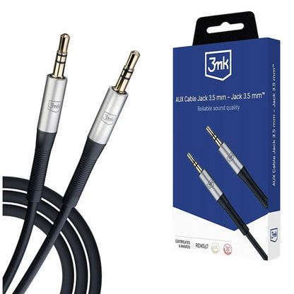 3,5 mm-es audio kábel - 3,5 mm-es 3MK, 1 m, fekete