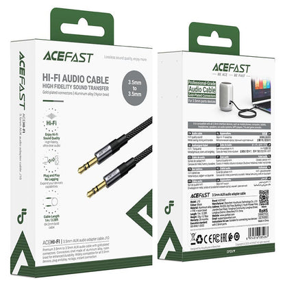 Audio kábel 3.5mm - 3.5mm Acefast J10, 1m, Fekete