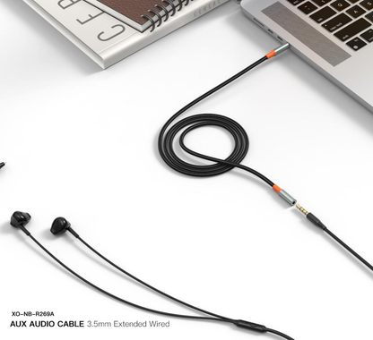 Audio kábel 3.5mm - 3.5mm XO Design NB-R269A, 1m, Fekete