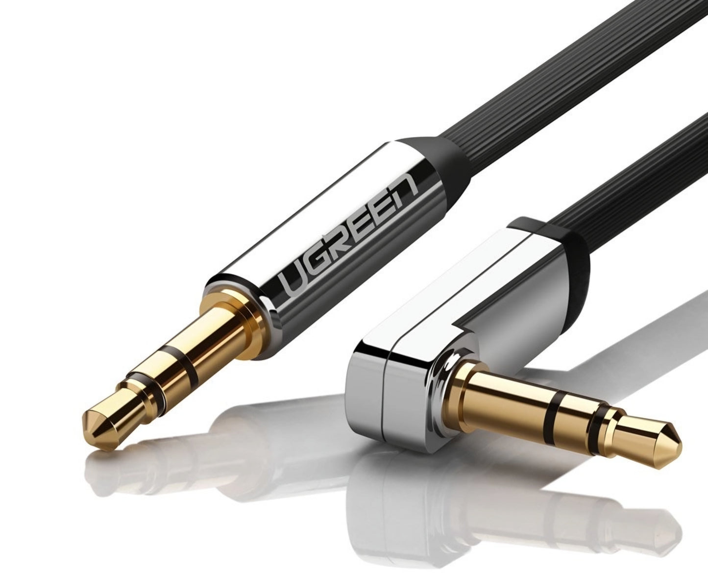 Audio kábel 3.5mm - 3.5mm UGREEN AV119 Angled, 5m, Fekete