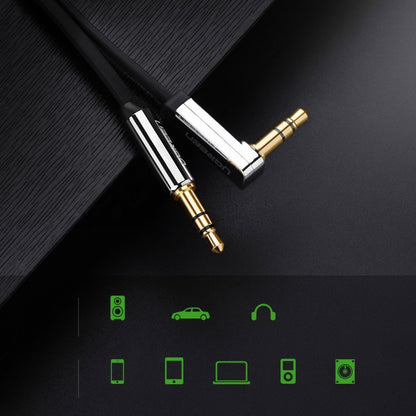 Audio kábel 3.5mm - 3.5mm UGREEN AV119 Angled, 5m, Fekete