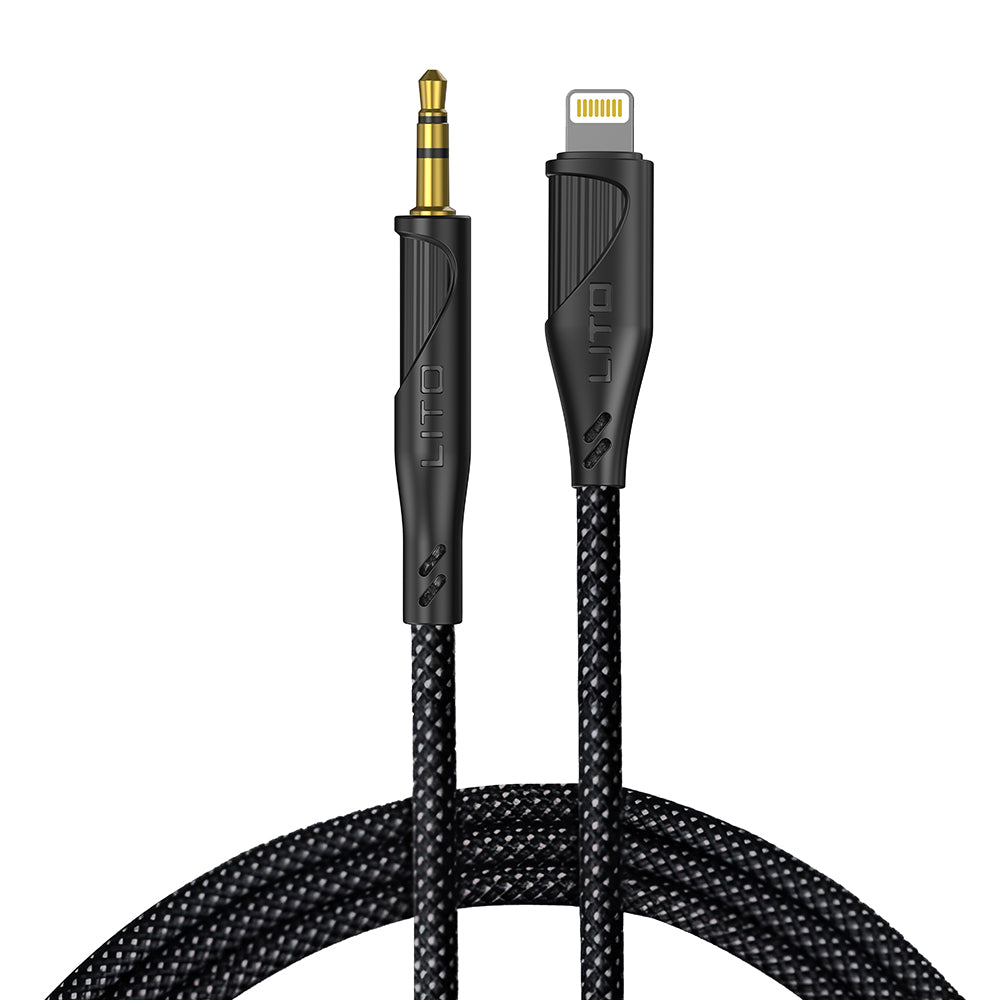 Audio kábel Lightning - 3.5mm Lito LA02, 1m, Fekete