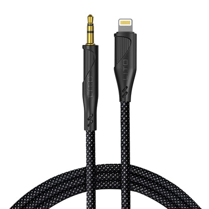 Audio kábel Lightning - 3.5mm Lito LA02, 1m, Fekete
