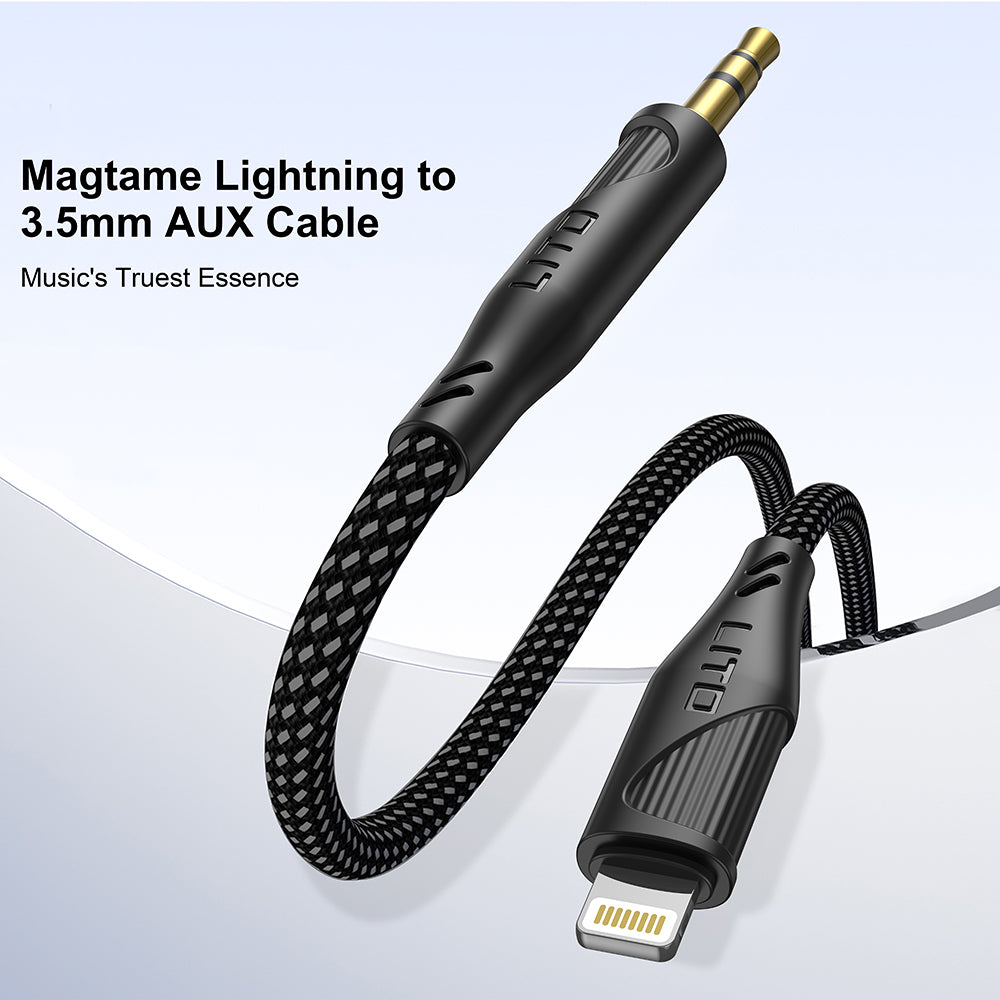 Audio kábel Lightning - 3.5mm Lito LA02, 1m, Fekete