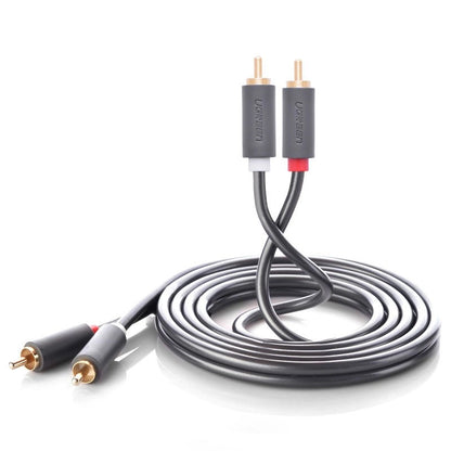 UGREEN AV104 Audio kábel, 2 x RCA - 2 x RCA, 2m, Fekete