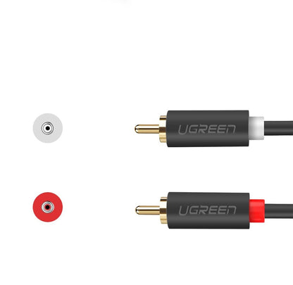 UGREEN AV104 Audio kábel, 2 x RCA - 2 x RCA, 2m, Fekete