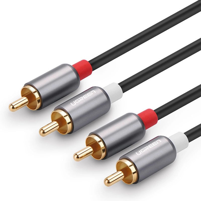 UGREEN AV104 Audio kábel, 2 x RCA - 2 x RCA, 2m, Fekete