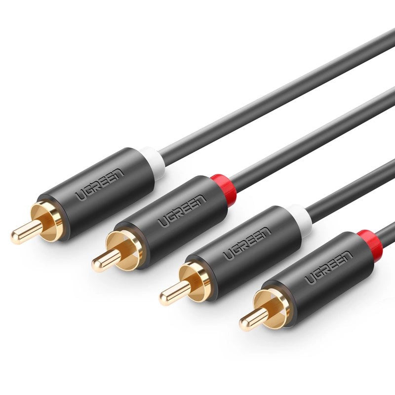 UGREEN AV104 Audio kábel, 2 x RCA - 2 x RCA, 2m, Fekete