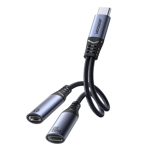USB-C Audio kábel - 2 x USB-C Joyroom SY-C03, 0.14m, Fekete