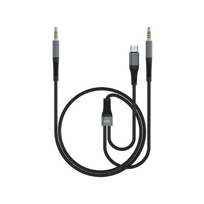 USB-C / 3,5 mm - 3,5 mm XO Design NB178B audio kábel, 1m, fekete