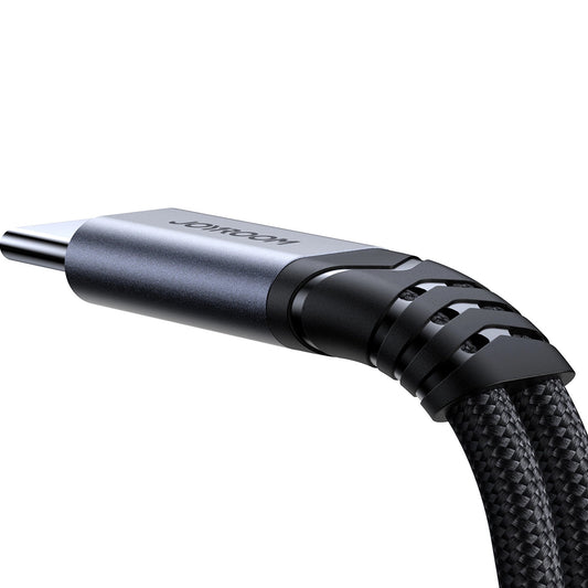 USB-C - 3,5 mm / USB-C Joyroom SY-C02 audio kábel, 0,14 m, fekete