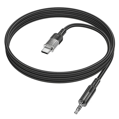 USB-C - 3,5 mm-es HOCO UPA27 audio kábel, 1,2 m, fekete