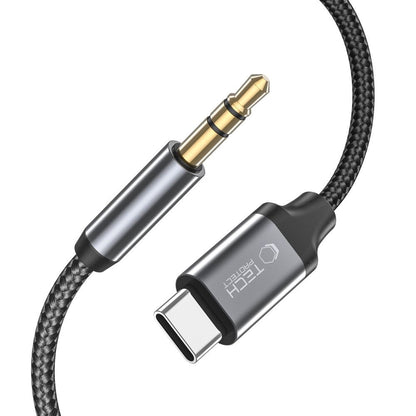 USB-C - 3,5 mm Tech-Protect Ultraboost audio kábel, 1m, fekete