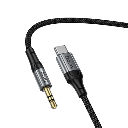 USB-C - 3.5mm HOCO UPA33B audio kábel, 1.5m, fekete