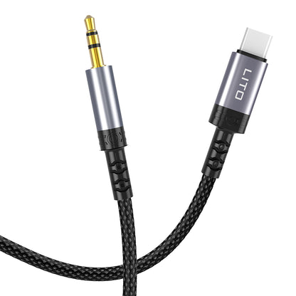 USB-C - 3.5mm Lito LA01T audio kábel, 1m, Fekete