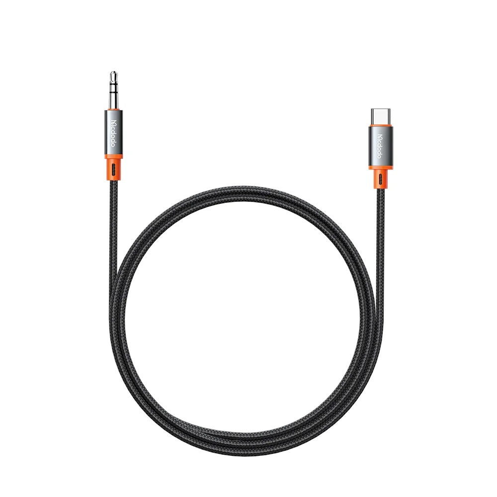USB-C - 3.5mm McDodo CA-0820 Castle audio kábel, 1.2m, Fekete