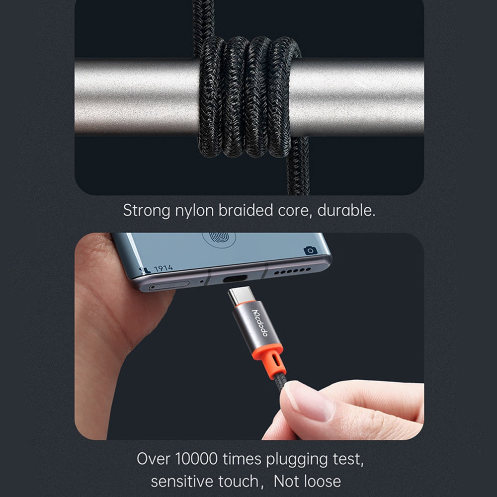 USB-C - 3.5mm McDodo CA-0820 Castle audio kábel, 1.2m, Fekete